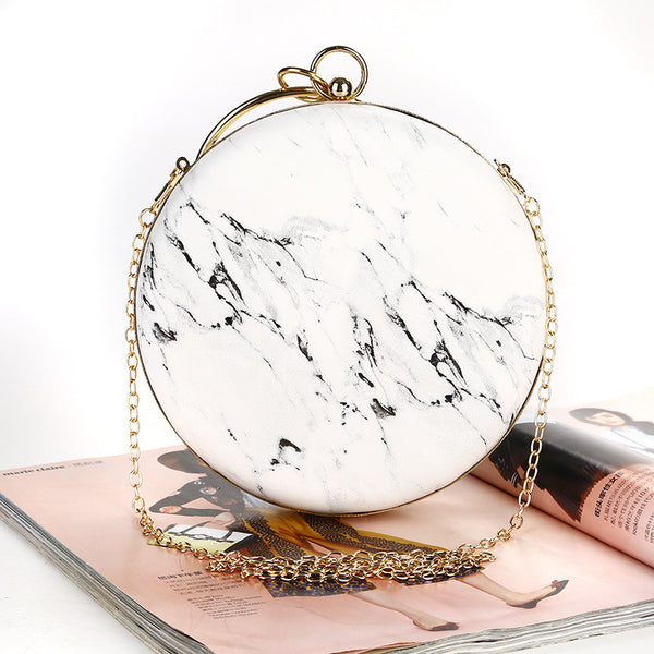 Round Marble Pattern Handbag