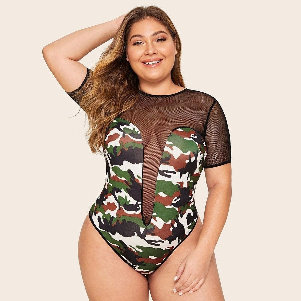 Plus Camouflage Bodysuit