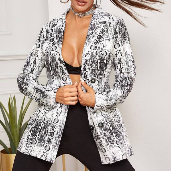 Snake print Lapel Blazer