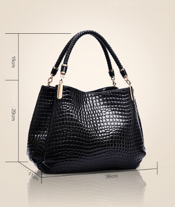 Faux Crocodile Patterned Handbag