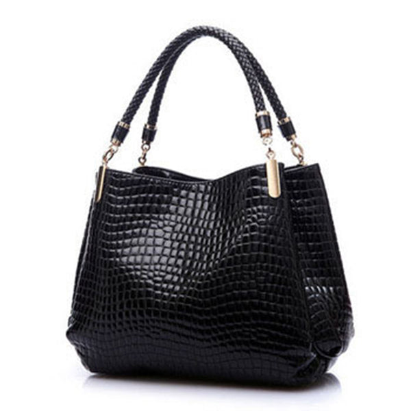 Faux Crocodile Patterned Handbag