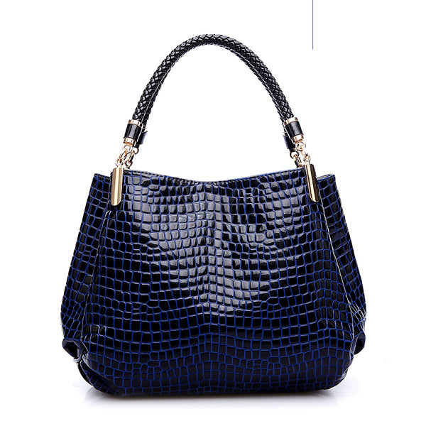 Faux Crocodile Patterned Handbag