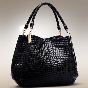 Faux Crocodile Patterned Handbag