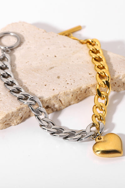 Chain Heart Charm Bracelet