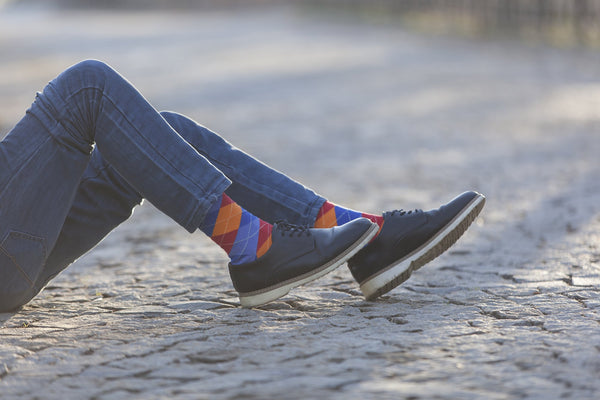 Men's Tangerine Argyle Socks