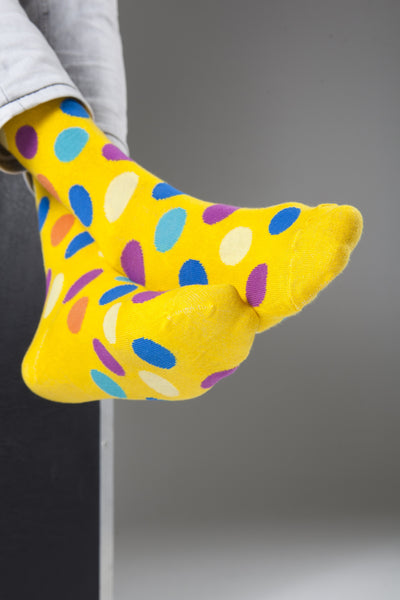 Men's Mixed Yellow Dot Socks