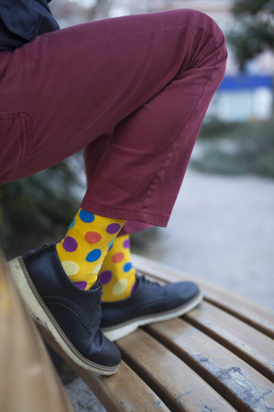 Men's Mixed Yellow Dot Socks