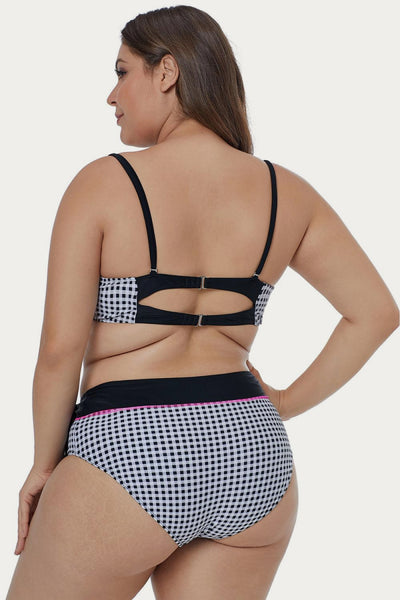 Tartan Printed Plus Size Bikini Set