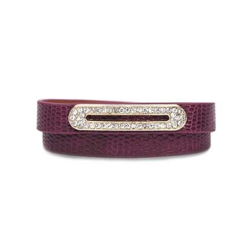 Luxe Leather Bracelet- Berry