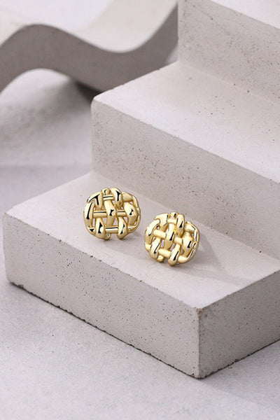 925 Sterling Silver Woven Stud Earrings