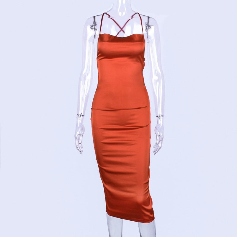 Spaghetti Strap Bodycon Midi