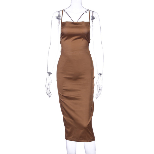 Spaghetti Strap Bodycon Midi