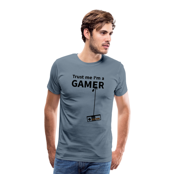 Trust Me/Gamer - Men's Premium T-Shirt - steel blue