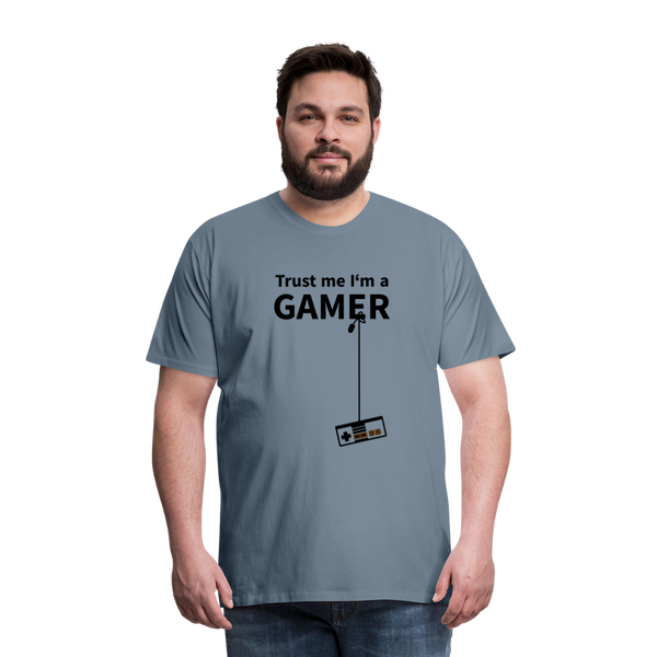 Trust Me/Gamer - Men's Premium T-Shirt - steel blue