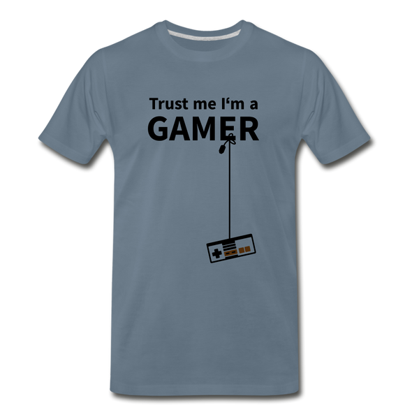 Trust Me/Gamer - Men's Premium T-Shirt - steel blue