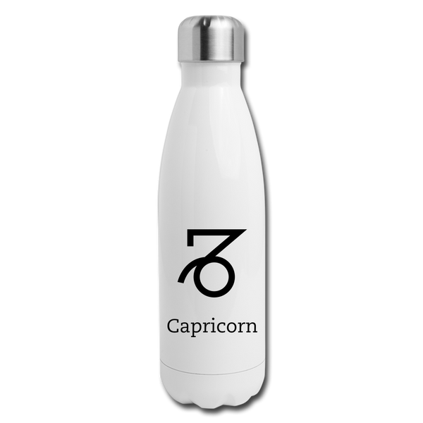 Insulated Stainless Steel Water Bottle - Capricorn - white