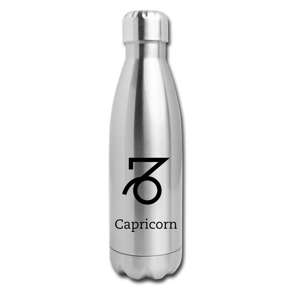 Insulated Stainless Steel Water Bottle - Capricorn - silver