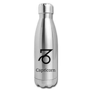 Insulated Stainless Steel Water Bottle - Capricorn - silver