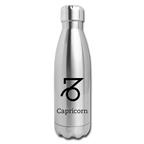 Insulated Stainless Steel Water Bottle - Capricorn - silver