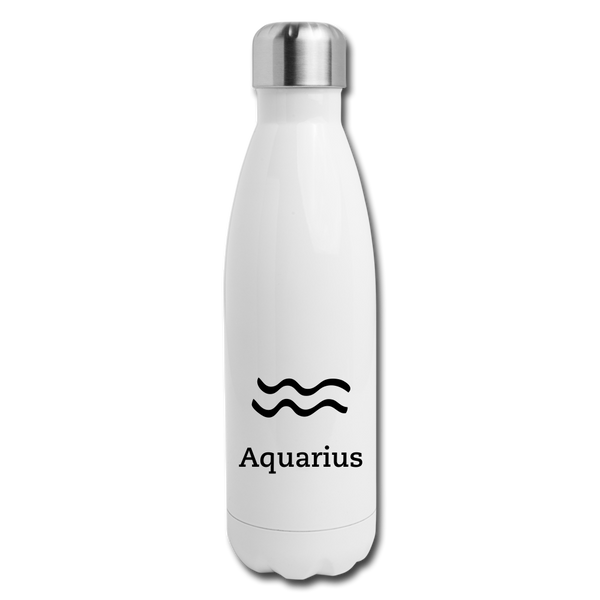 Insulated Stainless Steel Water Bottle - Aquarius - white