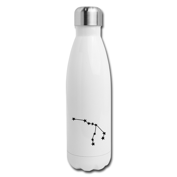 Insulated Stainless Steel Water Bottle - Aquarius - white