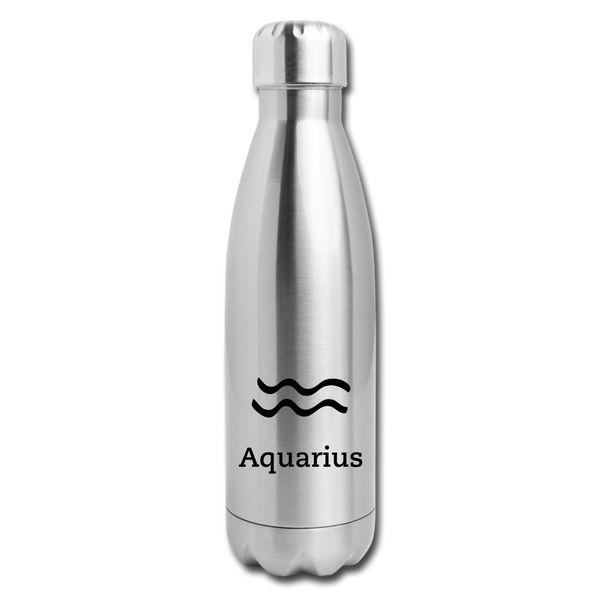 Insulated Stainless Steel Water Bottle - Aquarius - silver