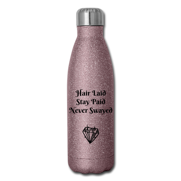 Insulated Stainless Steel Water Bottle - pink glitter