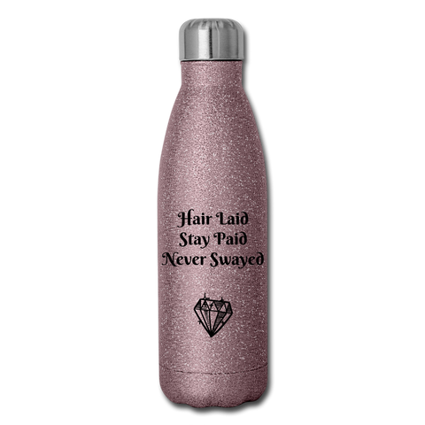 Insulated Stainless Steel Water Bottle - pink glitter