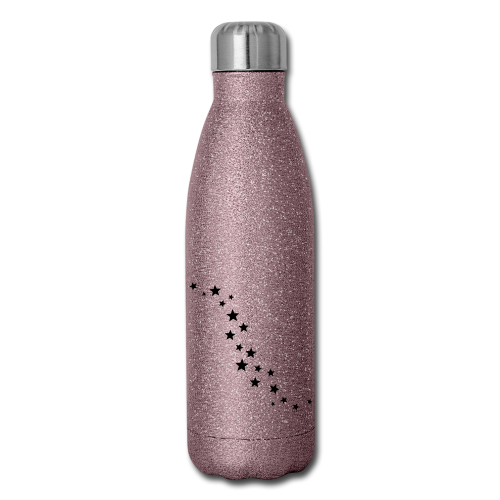 Insulated Stainless Steel Water Bottle - pink glitter