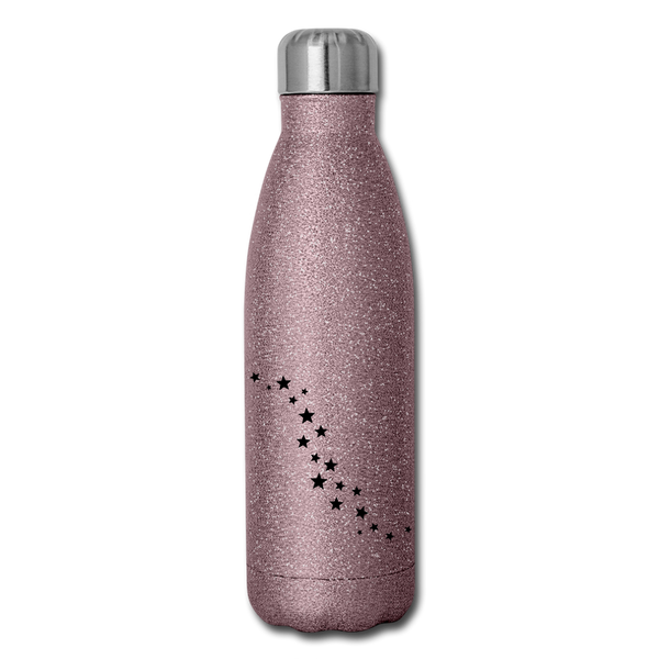 Insulated Stainless Steel Water Bottle - pink glitter