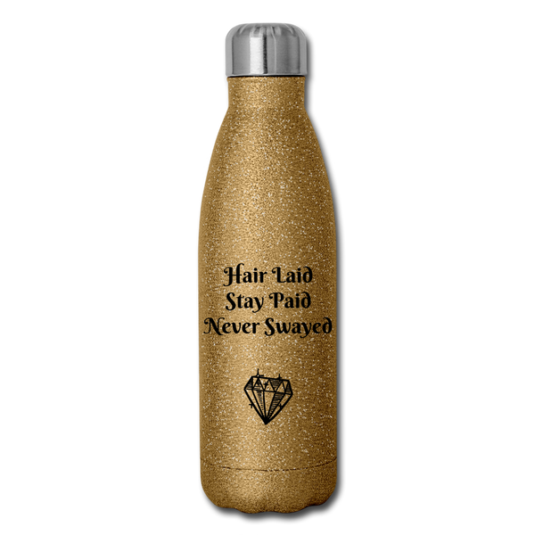 Insulated Stainless Steel Water Bottle - gold glitter