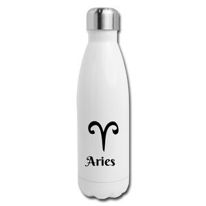 Insulated Stainless Steel Water Bottle - Aries - white