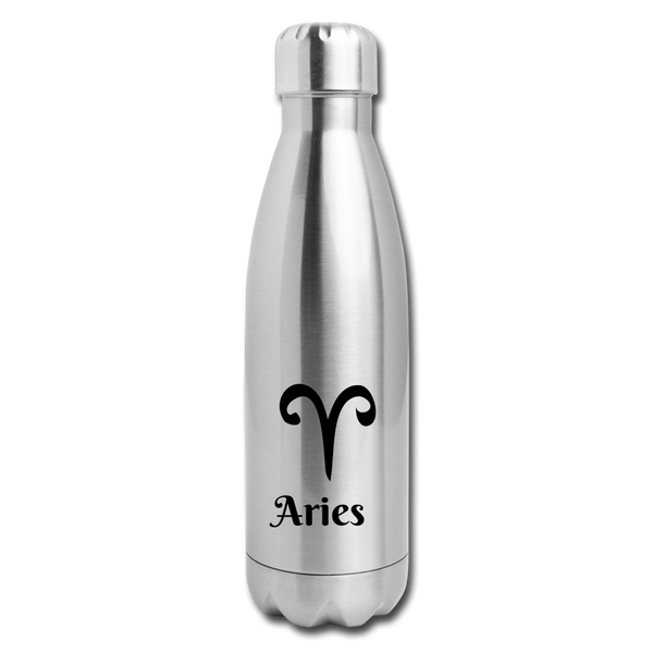 Insulated Stainless Steel Water Bottle - Aries - silver