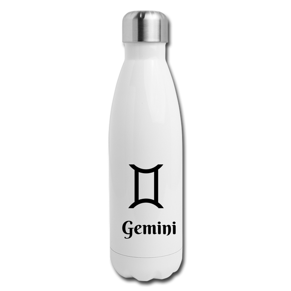 Insulated Stainless Steel Water Bottle - Gemini - white