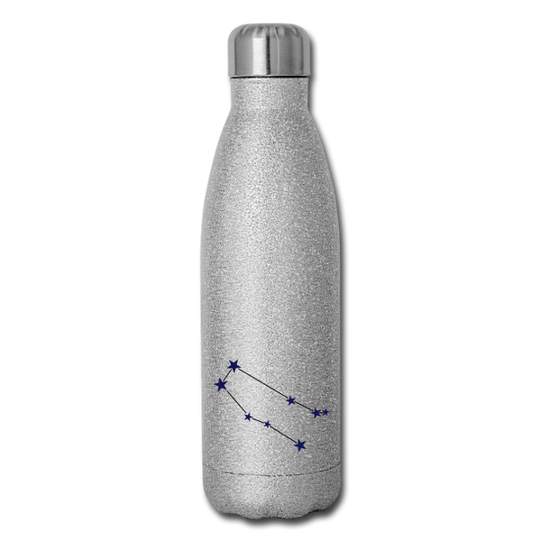 Insulated Stainless Steel Water Bottle - Gemini - silver glitter