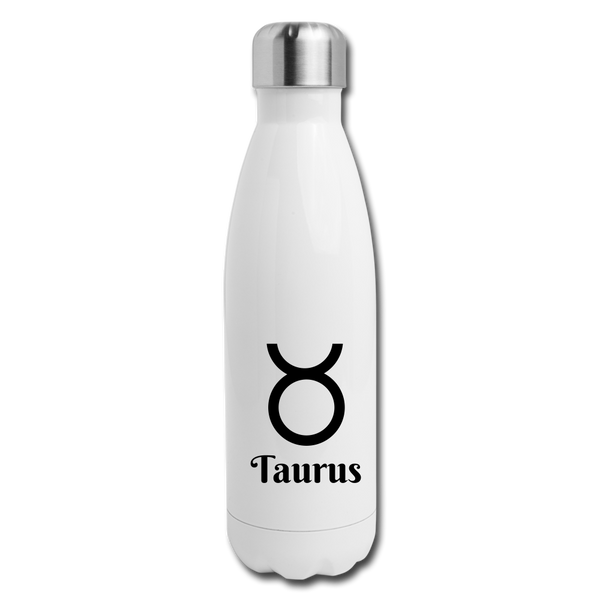 Insulated Stainless Steel Water Bottle - Taurus - white