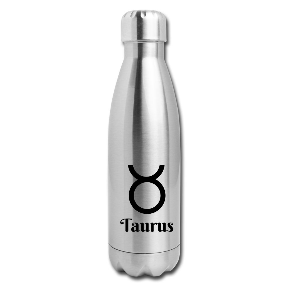 Insulated Stainless Steel Water Bottle - Taurus - silver