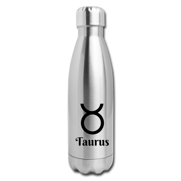 Insulated Stainless Steel Water Bottle - Taurus - silver