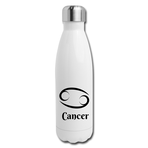 Insulated Stainless Steel Water Bottle Cancer - white