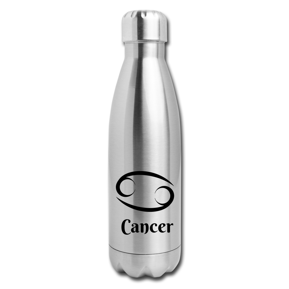 Insulated Stainless Steel Water Bottle Cancer - silver