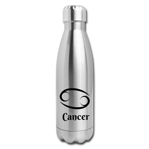 Insulated Stainless Steel Water Bottle Cancer - silver