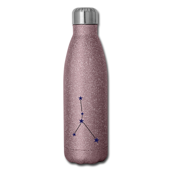 Insulated Stainless Steel Water Bottle Cancer - pink glitter