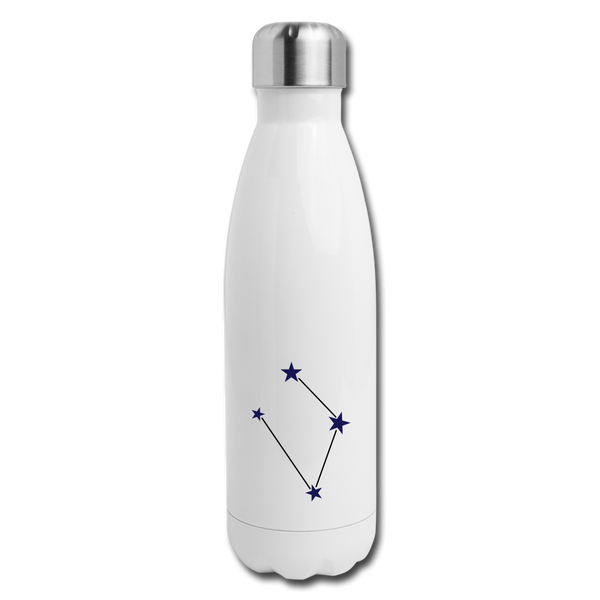 Insulated Stainless Steel Water Bottle - Libra - white