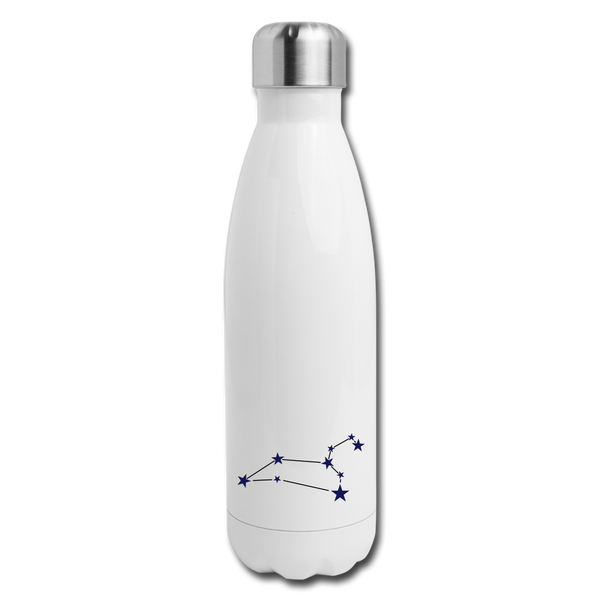 Insulated Stainless Steel Water Bottle - Leo - white