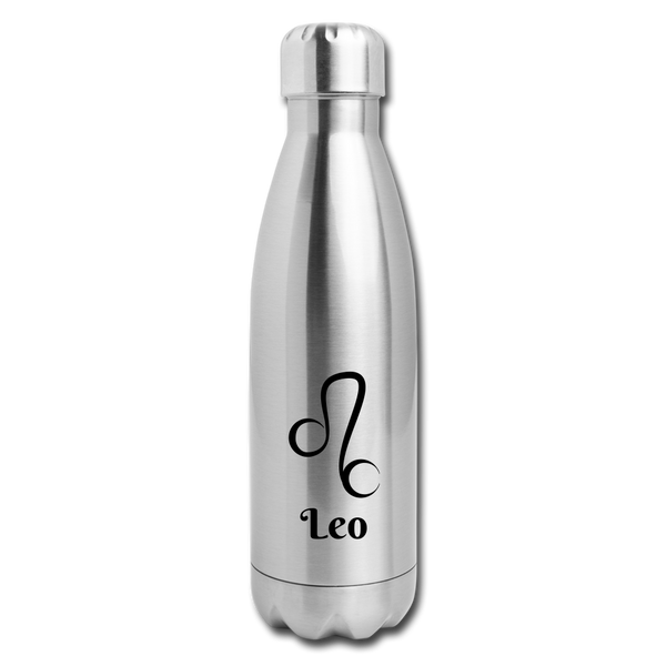 Insulated Stainless Steel Water Bottle - Leo - silver