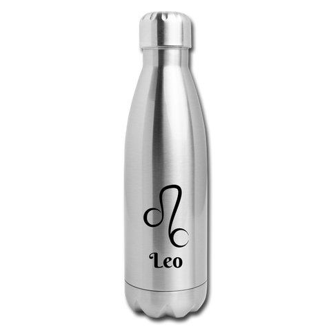 Insulated Stainless Steel Water Bottle - Leo - silver