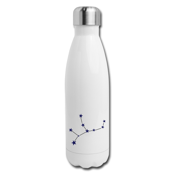 Insulated Stainless Steel Water Bottle - Virgo - white