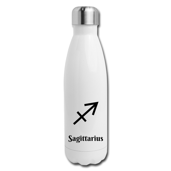 Insulated Stainless Steel Water Bottle - Sagittarius - white