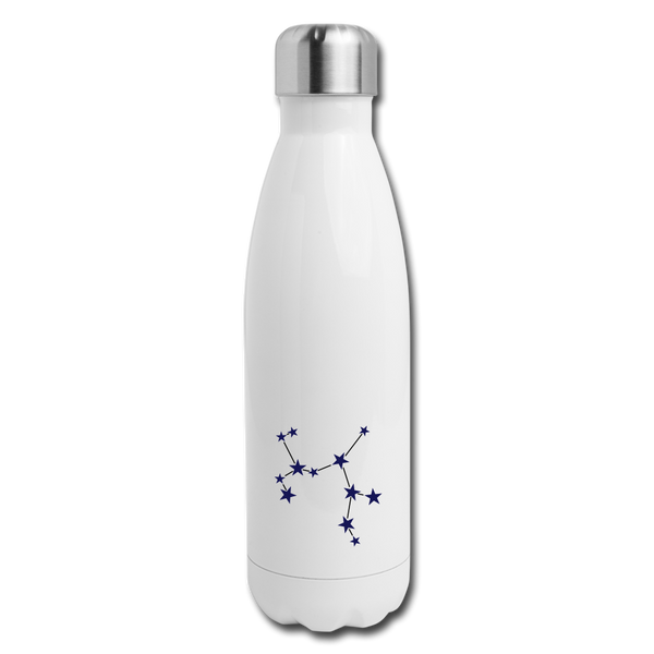 Insulated Stainless Steel Water Bottle - Sagittarius - white