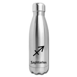 Insulated Stainless Steel Water Bottle - Sagittarius - silver
